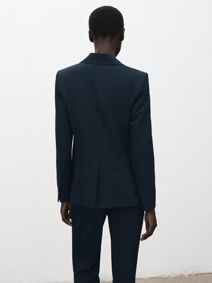 Mango Slim Fit Blazer, Marine - view 2, Marine