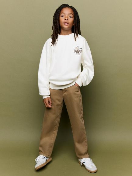 Mango Kids' Sudadera Embroidered Sport Crew Neck Sweatshirt, Raw - view 2, Raw