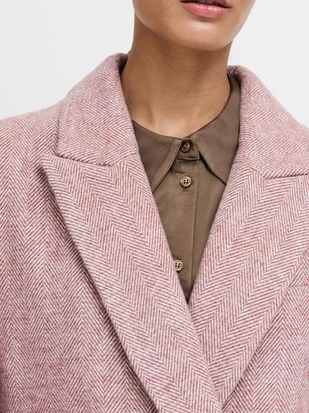 French Connection Torie Chevron Tailored Coat, Pink - view 2, Pink