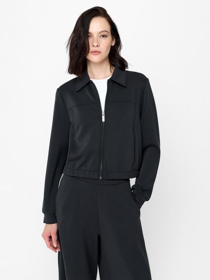 French Connection Zip-Up Bomber Jacket, Graphite Grey, Graphite Grey