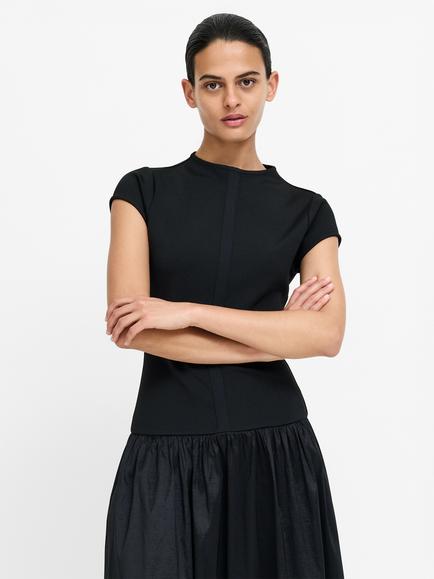 French Connection Finore Drop Waist Midi Dress, Black - view 2, Black