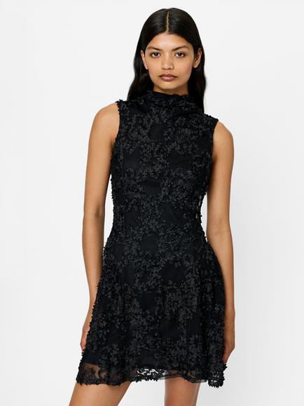 French Connection Leah Sleeveless 3D Floral Mini Dress - view 2, Black
