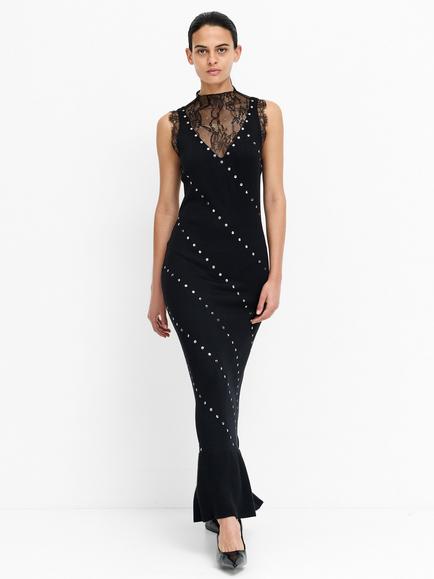 French Connection Mari Studded Maxi Dress, Black, Black