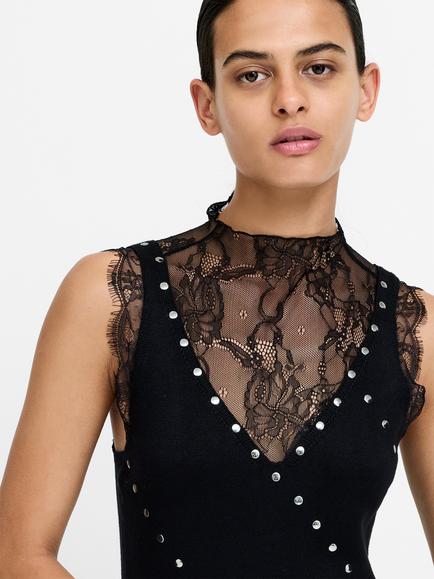 French Connection Mari Studded Maxi Dress, Black - view 2, Black