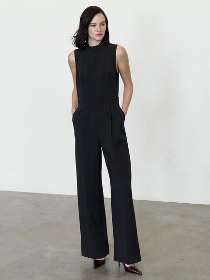 French Connection Miles Fringe Wide Leg Jumpsuit, Black, Black