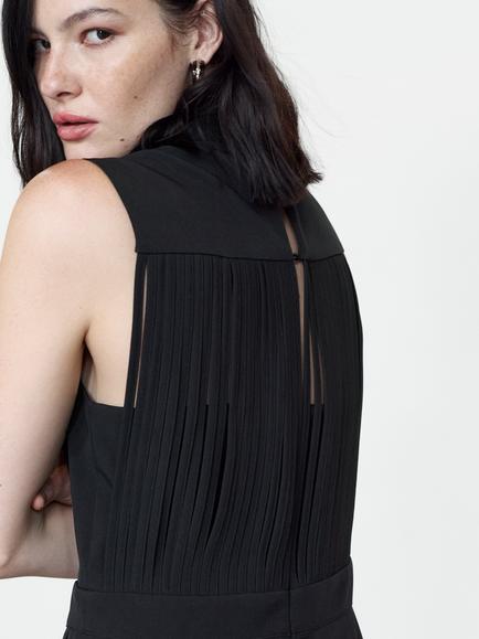 French Connection Miles Fringe Wide Leg Jumpsuit, Black - view 2, Black