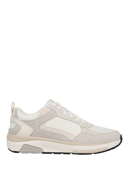 Vionic Walk Strider Weekender Arch Support Regular Fit Leather Trainers, Ivory/Chateau Grey