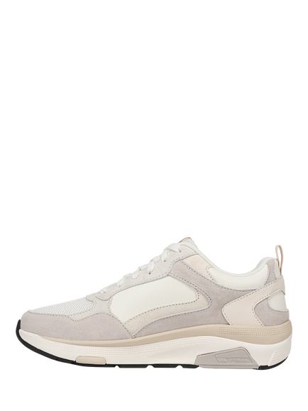 Vionic Walk Strider Weekender Arch Support Regular Fit Leather Trainers - view 2, Ivory/Chateau Grey