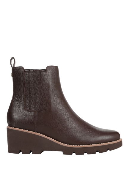 Vionic Aria 2.0 Arch Support Wide Fit Leather Chelsea Boots, Dark Brown, Dark Brown