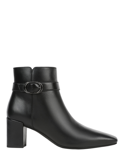 Vionic Saskia Leather Ankle Boots, Black, Black