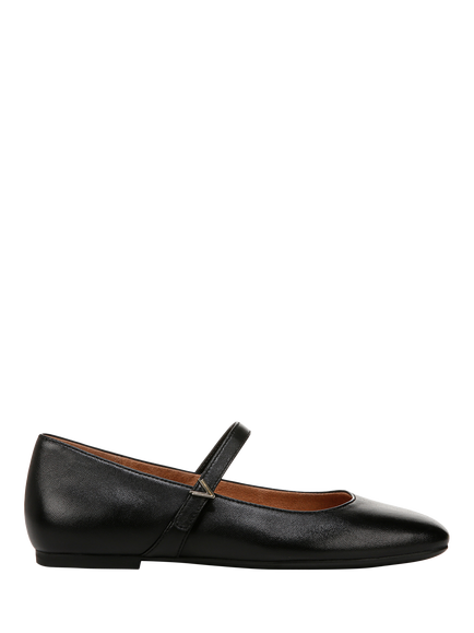 Vionic Alameda Leather Mary Jane Ballerina Flats, Black