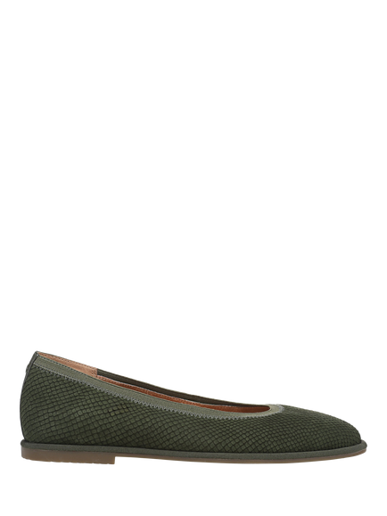Vionic Caroll 2.0 Leather Ballet Flats, Olive Moss
