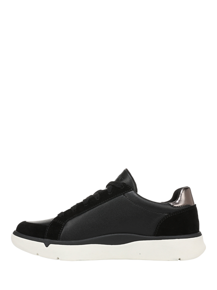 Vionic City Walk AXS Leather & Suede Trainers - view 2, Black