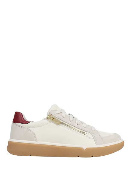 Vionic City Walk AXS Leather & Suede Trainers, Ivory