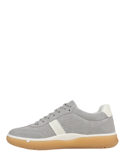 Vionic City Walk Arch Support Wide Fit Leather Trainers - view 2, Paloma Grey
