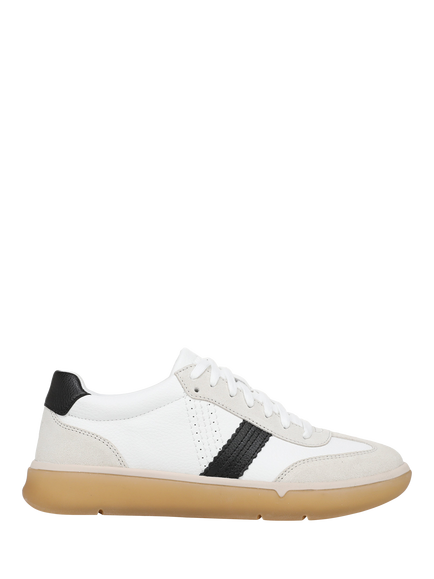Vionic City Walk Leather Trainers, White/Black