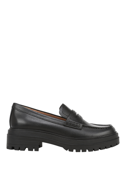 Vionic Georgia Leather Loafers, Black, Black