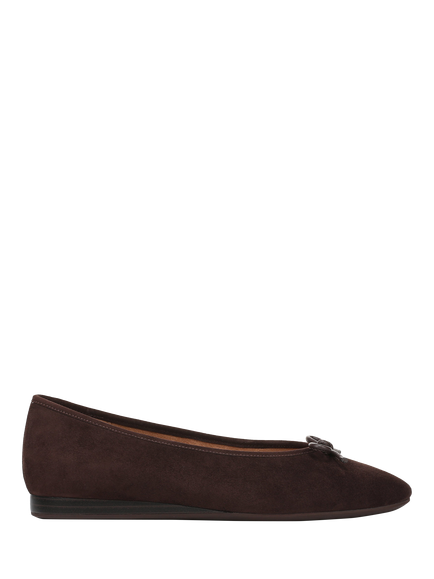 Vionic Larissa Suede Ballet Flats, Chocolate Ganache, Chocolate Ganache