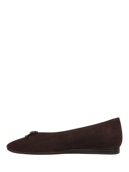 Vionic Larissa Suede Ballet Flats, Chocolate Ganache - view 2, Chocolate Ganache