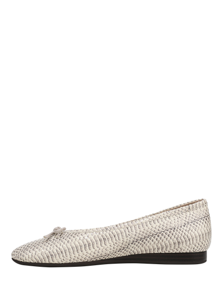Vionic Larissa Snake Print Leather Ballet Flats, Ivory - view 2, Ivory