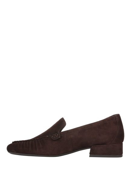 Vionic Pilar Suede Low Heel Loafers, Chocolate Gnanch - view 2, Chocolate Gnanch