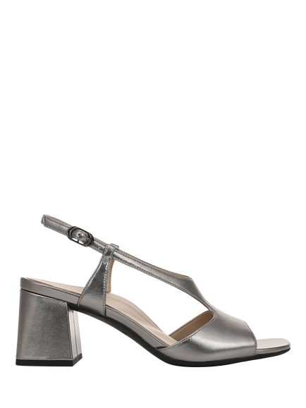 Vionic Raquel Open Toe Block Heel Slingback Sandals, Pewter, Pewter