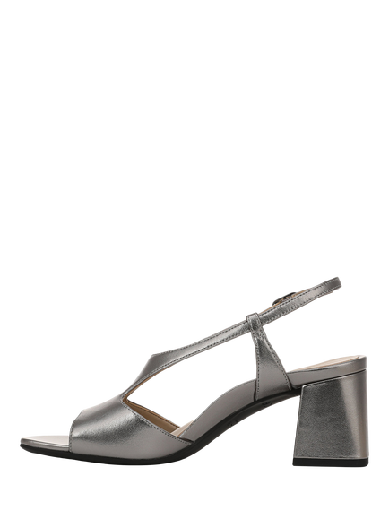 Vionic Raquel Open Toe Block Heel Slingback Sandals, Pewter - view 2, Pewter