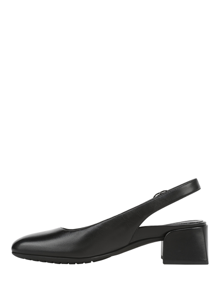 Vionic Reyes Leather Block Heel Slingback Sandals - view 2, Black