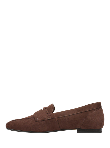 Vionic Sadie Suede Loafers, Swiss Chocolate - view 2, Swiss Chocolate