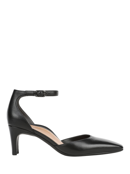 Vionic Scarlett Leather Heeled Court Shoes, Black, Black