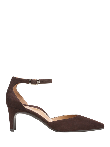 Vionic Scarlett Suede Heeled Court Shoes, Cafe Noir, Cafe Noir