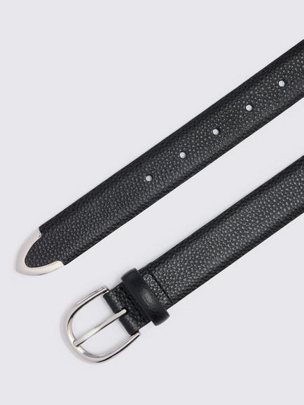 Moss Leather Western Belt, Black - view 2, Black