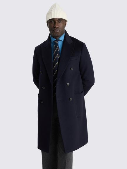 Moss Wool Rich Overcoat, Navy, Navy