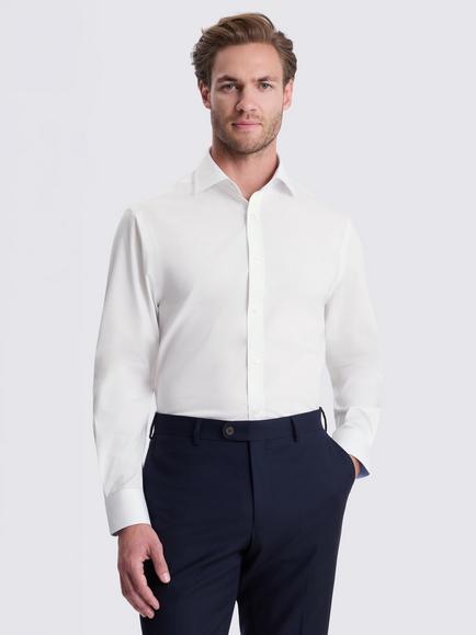 Moss Cotton Rich Regular Fit Shirt, White