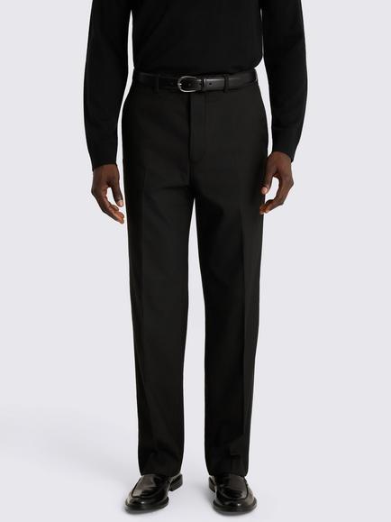 Moss Relaxed Fit Flannel Suit Trousers, Black, Black