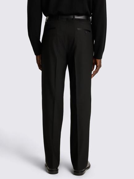 Moss Relaxed Fit Flannel Suit Trousers, Black - view 2, Black