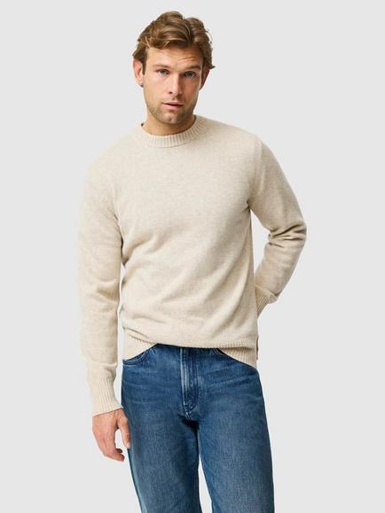 Rodd & Gunn Stewart Island Knit Wool with Cashmere Jumper, Barley