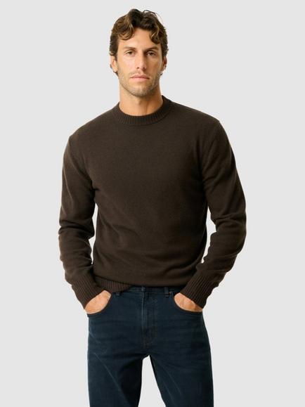Rodd & Gunn Stewart Island Knit Wool with Cashmere Jumper, Chocolate