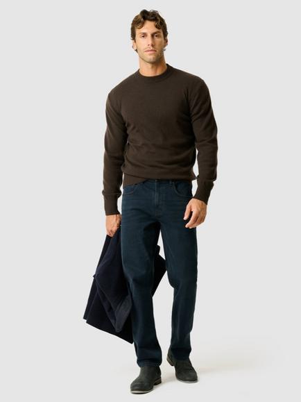 Rodd & Gunn Stewart Island Knit Wool with Cashmere Jumper - view 2, Chocolate