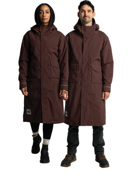 Red Unisex EVO Pro Waterproof Changing Robe, Deep Chestnut - view 2, Deep Chestnut