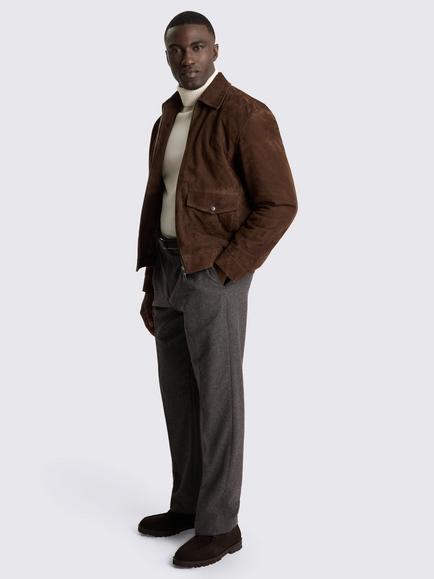 Moss Quilted Suede Jacket, Brown - view 2, Brown