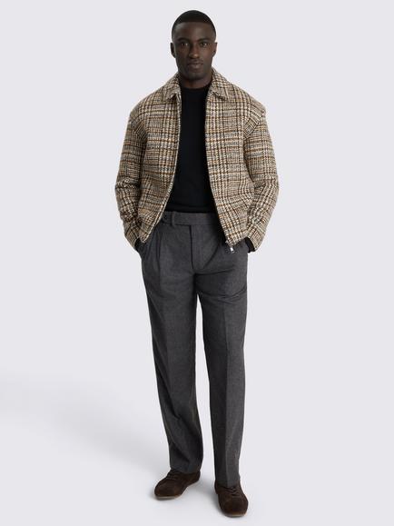 Moss Italian Cotton Check Shacket, Neutral - view 2, Neutral