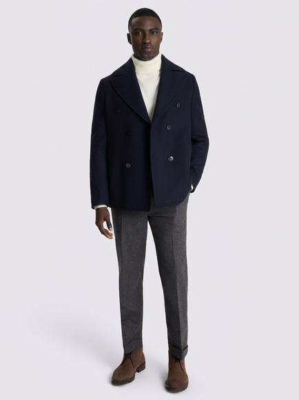 Moss Wool Blend Peacoat, Navy - view 2, Navy