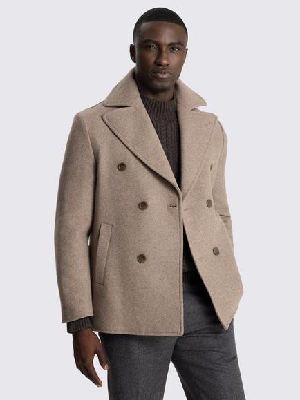 Moss Wool Blend Peacoat, Taupe Brown, Taupe Brown