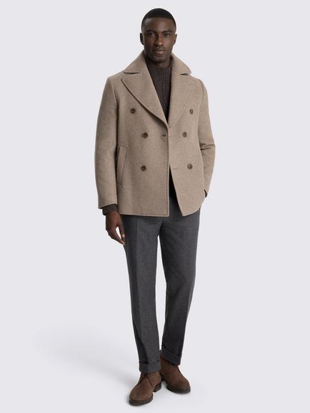 Moss Wool Blend Peacoat, Taupe Brown - view 2, Taupe Brown