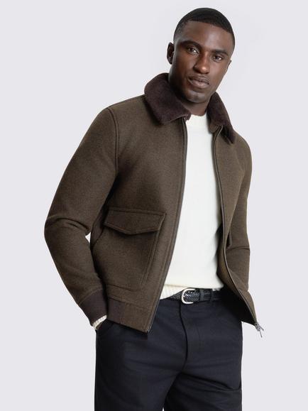 Moss Borg Bomber Jacket, Khaki, Khaki