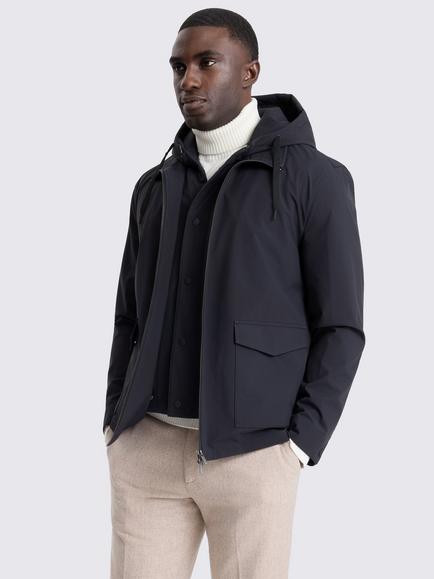 Moss Hybrid Raincoat, Navy, Navy