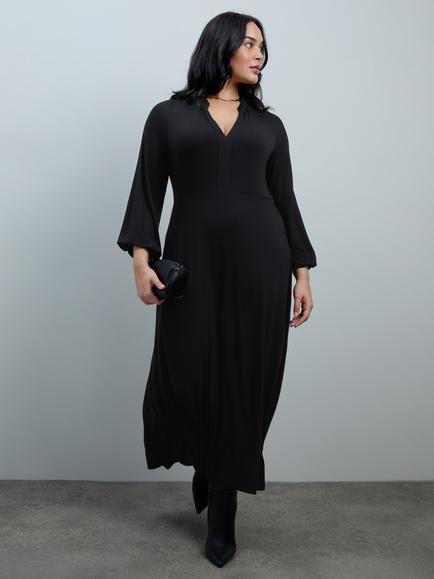 Live Unlimited Curve Jerse Midaxi Dress, Black - view 2, Black