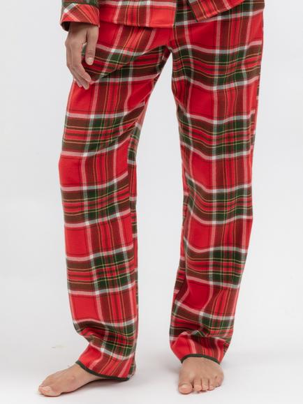 Cyberjammies Merry & Bright Check Pyjama Bottoms, Red, Red