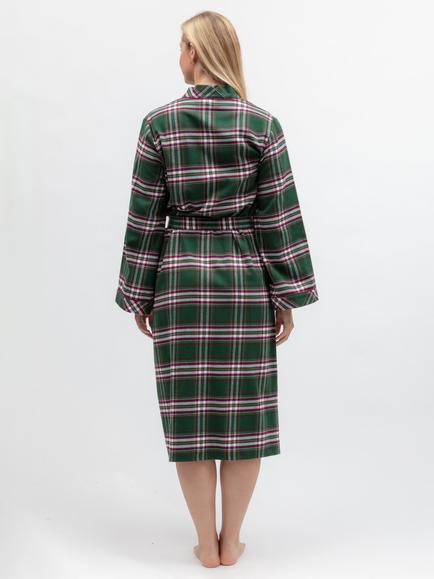 Cyberjammies Enchanted Nutcracker Check Long Dressing Gown, Dark Green - view 2, Dark Green